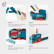 Automatic Domino Train Set for Kids – 60 Pcs Building Blocks | Genius Kids