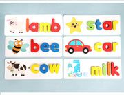 Montessori Wooden Spelling Puzzle for Kids | Educational Letter Matching Toy | Preschool Learning Game