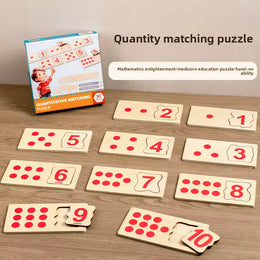 Montessori Number Cognition Matching Puzzle | Wooden Counting & Math Learning Toy for Kids