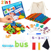 Wooden Alphabet Spelling & Math Game Set | Educational Letter and Number Toy for Kids