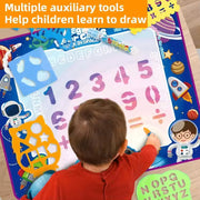 Magic Water Drawing Mat for Kids | 100cm Oversized Mess-Free Doodle Canvas with Reusable Water Pens