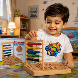 2-in-1 Wooden Abacus with Math Study Blocks | Counting & Number Learning Toy for Kids