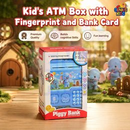 Kids ATM Piggy Bank with Fingerprint & Card – Money Saving Box | Genius Kids