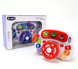 Enlightening Steering Wheel Toy for Babies | Musical Learning Toy with Lights & Sounds | Letters, Numbers & Shapes