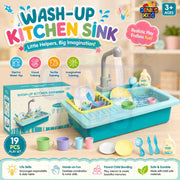 Kitchen Dishwasher Pretend Play Kitchen Toy | Real Running Water Sink Set for Kids