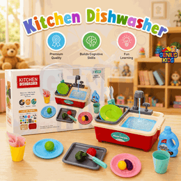 Kitchen Dishwasher Pretend Play Kitchen Toy | Real Running Water Sink Set for Kids