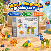 28 Pcs Magic Magnetic Blocks – STEM Building Tiles for Kids | Genius Kids