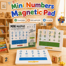 Mini MagPad Numbers Magnetic Drawing Board | 406 Ball Pops Number & Math Tracing Toy for Kids