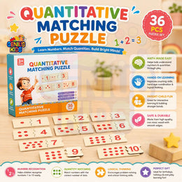Montessori Number Cognition Matching Puzzle | Wooden Counting & Math Learning Toy for Kids