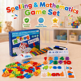 Wooden Alphabet Spelling & Math Game Set | Educational Letter and Number Toy for Kids