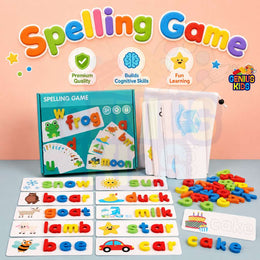 Montessori Wooden Spelling Puzzle for Kids | Educational Letter Matching Toy | Preschool Learning Game