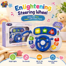 Enlightening Steering Wheel Toy for Babies | Musical Learning Toy with Lights & Sounds | Letters, Numbers & Shapes